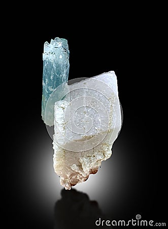 Very beautiful Aquamarine With Microcline Feldspar Mineral specimen from Skardu pakistan Stock Photo