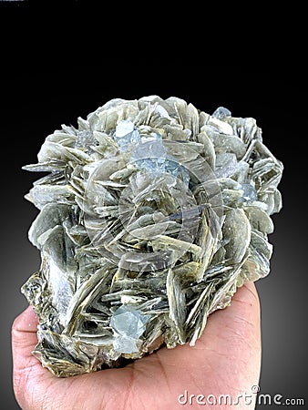 very beautiful aquamarine with muscovite matrix mineral specimen from Pakistan Stock Photo