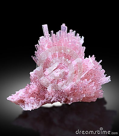 very beautiful cluster bunch of pink tourmaline crystals Mineral specimenf rom skardu Pakistan Stock Photo