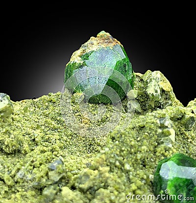 Very Beautiful Green Demontoid Garnet Mineral specimen form Afghanistan Stock Photo