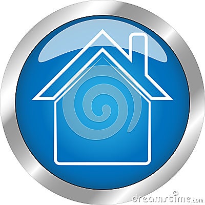 Very Beautiful Home button with gradient blue color Vector Illustration