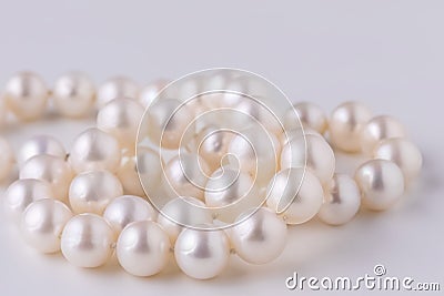 very beautiful pearl necklace close-up Stock Photo