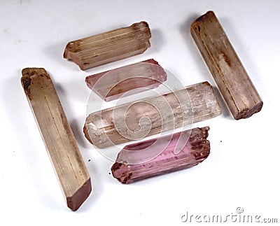 Very beautiful Pink Kunzite Spodumene crystals from afghanistan Stock Photo