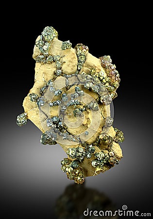 very beautiful rainbow pyrite Mineral specimen from Pakistan Stock Photo