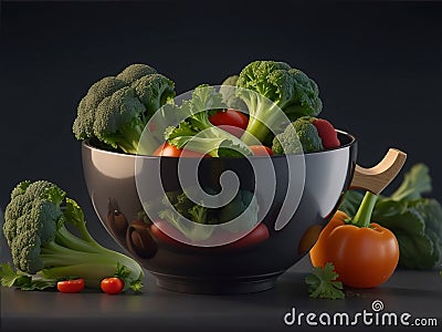 Very Beautiful Vegetables in a Bowl, Veggie Lover Stock Photo