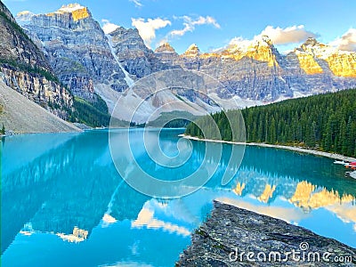 Very Beautifull Lake view of Moraine Lake Stock Photo