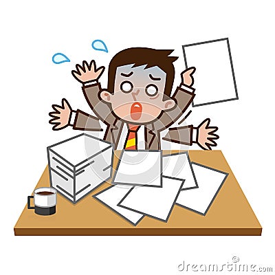 Very busy businessman Vector Illustration