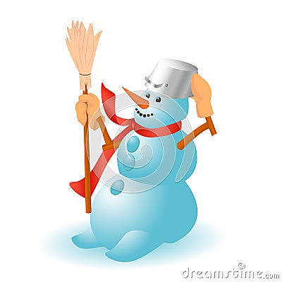 A very cheerful Snowman for Christmas Vector Illustration