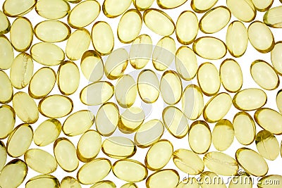 Very Close View Of Vitamin D On A White Background Stock Photo