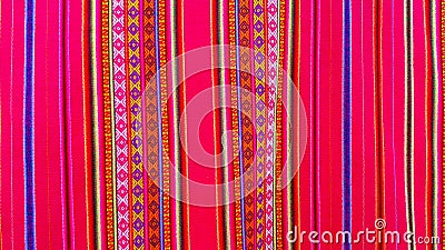 Very colorful linear patterns in typical South American clothing, bright colors Stock Photo