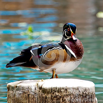 Wood duck Stock Photo