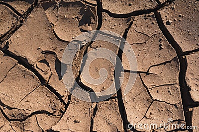 very cracked dry mud texture Stock Photo