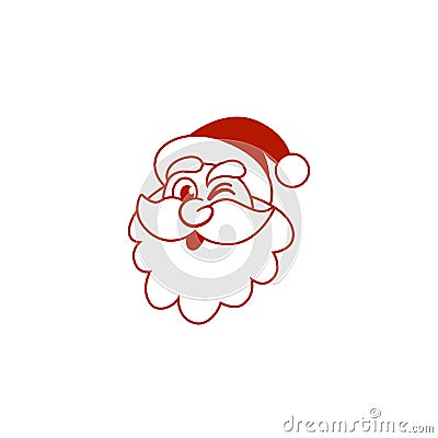 Very funny creative santa icon logo mascot for christmas Vector Illustration