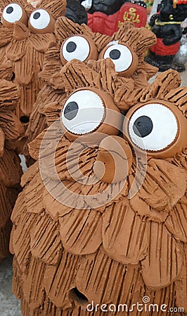 Very Curious Owls flock Stock Photo