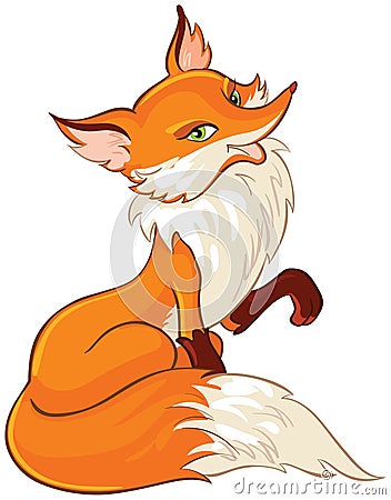 Very cute fox cartoon Vector Illustration