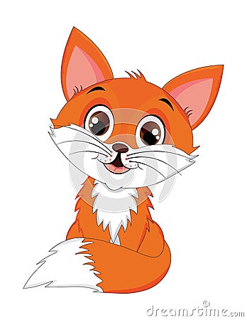 Very cute red fox cartoon character Cartoon Illustration