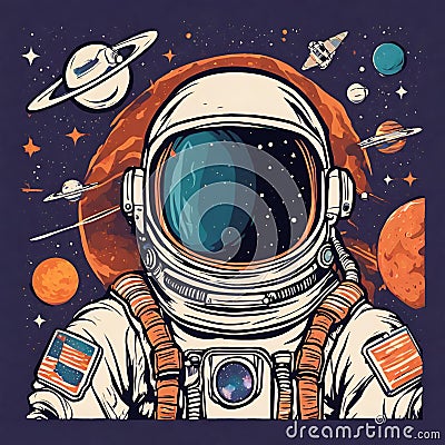 Very details astronaut ,lost in galaxy background - 1 Stock Photo