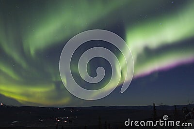 Very fast moving arc of aurora Stock Photo