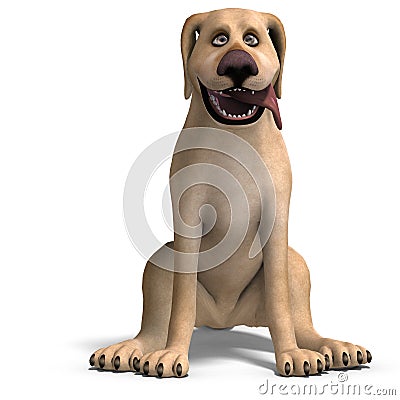 Very funny cartoon dog is a little bit nuts Stock Photo