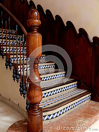 A handmade and luxury staircase Stock Photo