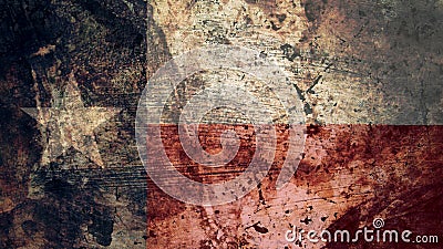 Very Grungy Texas Flag, Grunge Background Texture Stock Photo