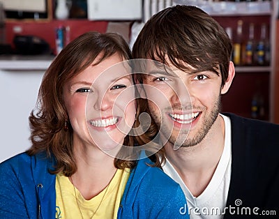 A very happy young hipster couple Stock Photo