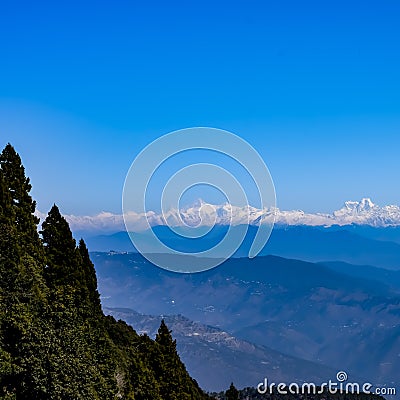 Very high peak of Nainital, India, the mountain range which is visible in this picture is Himalayan Range, Beauty of mountain at Stock Photo