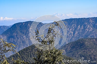 Very high peak of Nainital, India, the mountain range which is visible in this picture is Himalayan Range, Beauty of mountain at Stock Photo