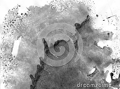 Very hight resolution. Geometric graffiti abstract background. Black acrylic paint stroke texture on white paper Stock Photo