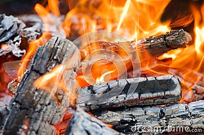 Very hot campfire Stock Photo