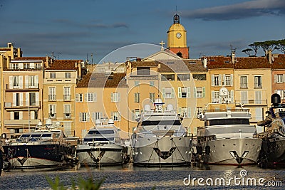 The famous and hype village of Saint-Tropez Editorial Stock Photo