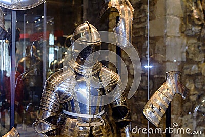 ceremonial armor of a medieval knight, Tower, London, England Editorial Stock Photo