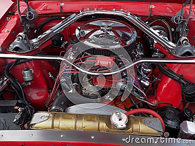 Very interesting solution powerful car engine Editorial Stock Photo