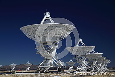 Very Large Array satellite dishes t in New Mexico, USA Stock Photo