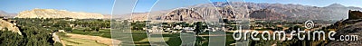Very large panorama 49MP of Bamiyan in Afghanistan showing the Buddha niches Stock Photo