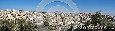 Very large panoramic view on arabian and jewish quarters of Hebron Stock Photo