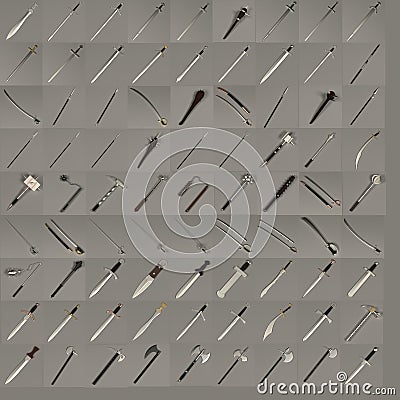 Very large weapon collection - 81 Stock Photo