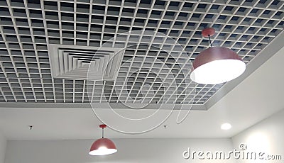 Very nice designed interior ceiling with wood. Stock Photo