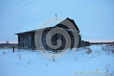 A very old abandoned wooden house Stock Photo