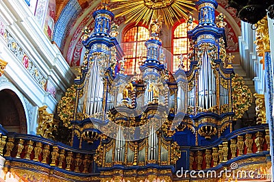 Beautiful golden argon in Lipka church, Poland Stock Photo