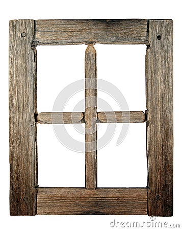 Very old grunged wooden window Stock Photo