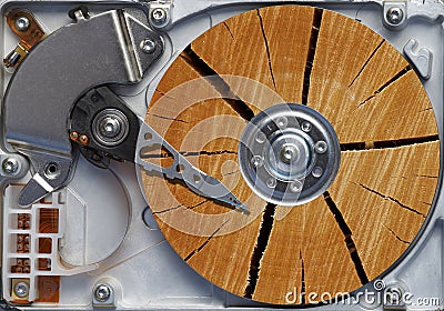 Very old hard disc Stock Photo