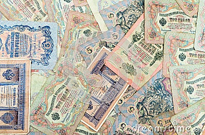 Very old Russian banknotes Stock Photo