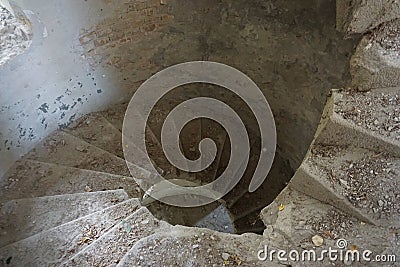 Very old spiral stairs. Stock Photo