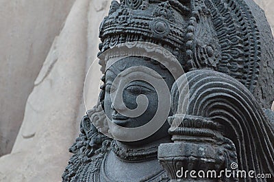 Very old statue of Yaksha Stock Photo