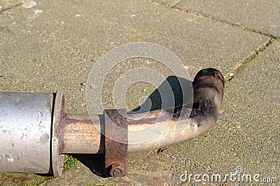 Very rusty exhaust Stock Photo