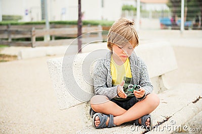 Very sad kid Stock Photo