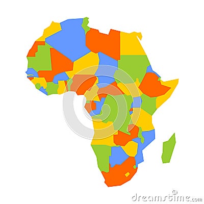 Very simplified infographical political map of Africa. Simple geometric vector illustration Vector Illustration