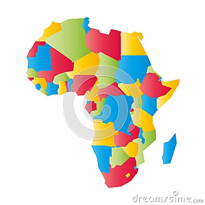 Very simplified infographical political map of Africa. Simple geometric vector illustration Vector Illustration