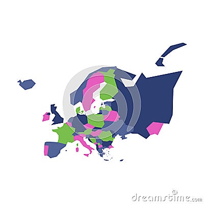 Very simplified infographical political map of Europe. Simple geometric vector illustration Vector Illustration